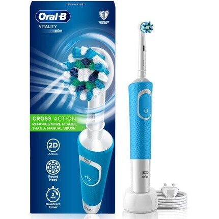 

Перезаряжаемая электрическая зубная щетка Vitality 100 Crossaction, синяя, Oral-B
