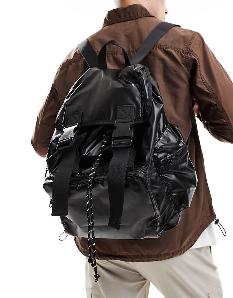 

Черный блестящий рюкзак ASOS DESIGN