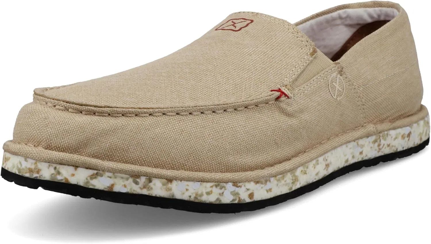 Мужские мокасины-слипоны Twisted X Circular Project с закрученным X, Cream Linen