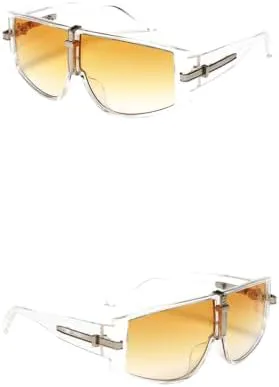 

Модные солнцезащитные очки для женщин, панк-очки для мужчин, винтажные очки, большие оправы, цветные линзы, защита от УФ-излучения UV400 MTZJH, Clear Yellow