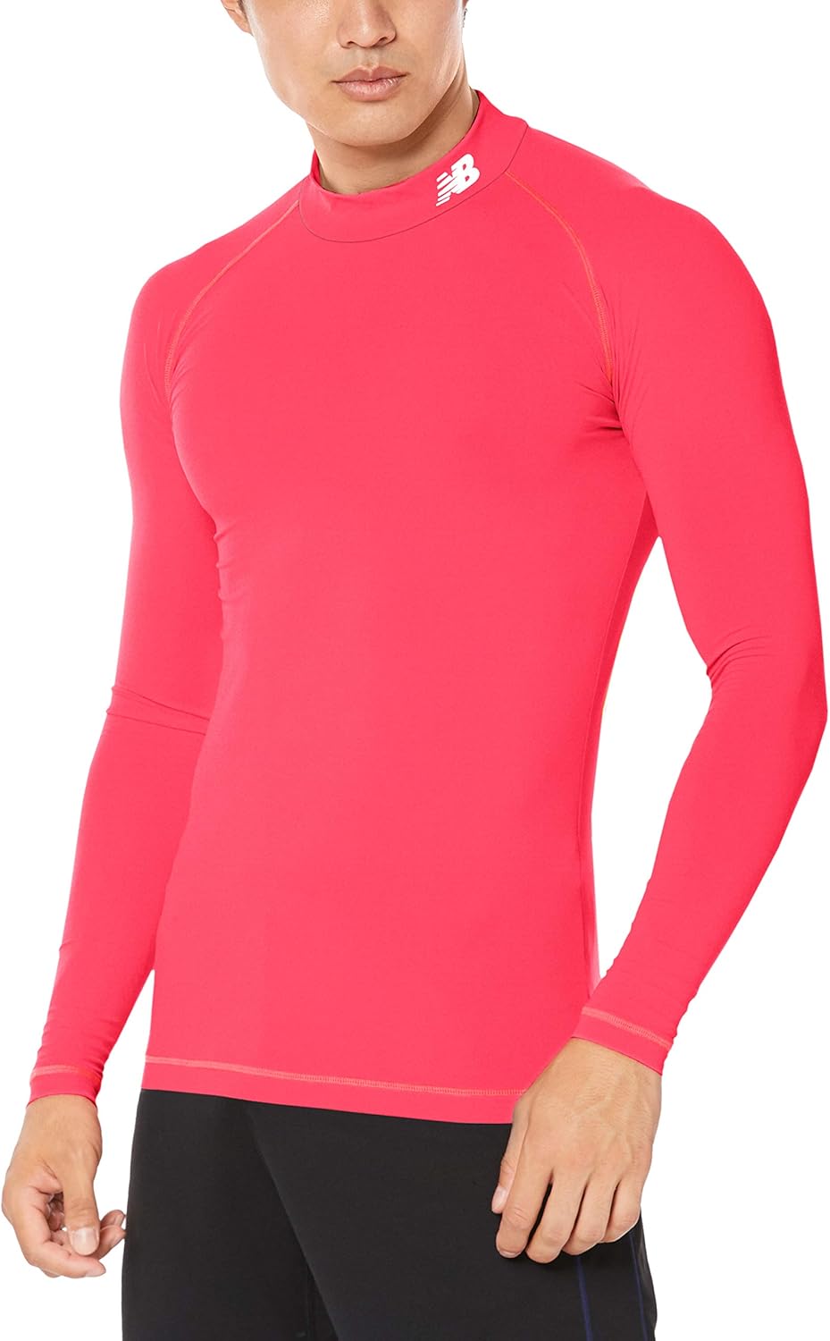 

Мужская эластичная футболка New Balance (JMTF7380) с длинным рукавом, быстросохнущая, для футбола/гольфа, яркая вишня