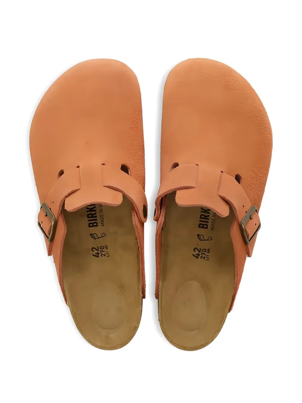 Бостонские замшевые тапочки Birkenstock, оранжевый — фото 3
