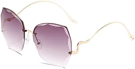 

Солнцезащитные очки без оправы для женщин, градиентные солнцезащитные очки, винтажные женские очки для путешествий, защита от УФ-излучения UV400 MTZJH, 5