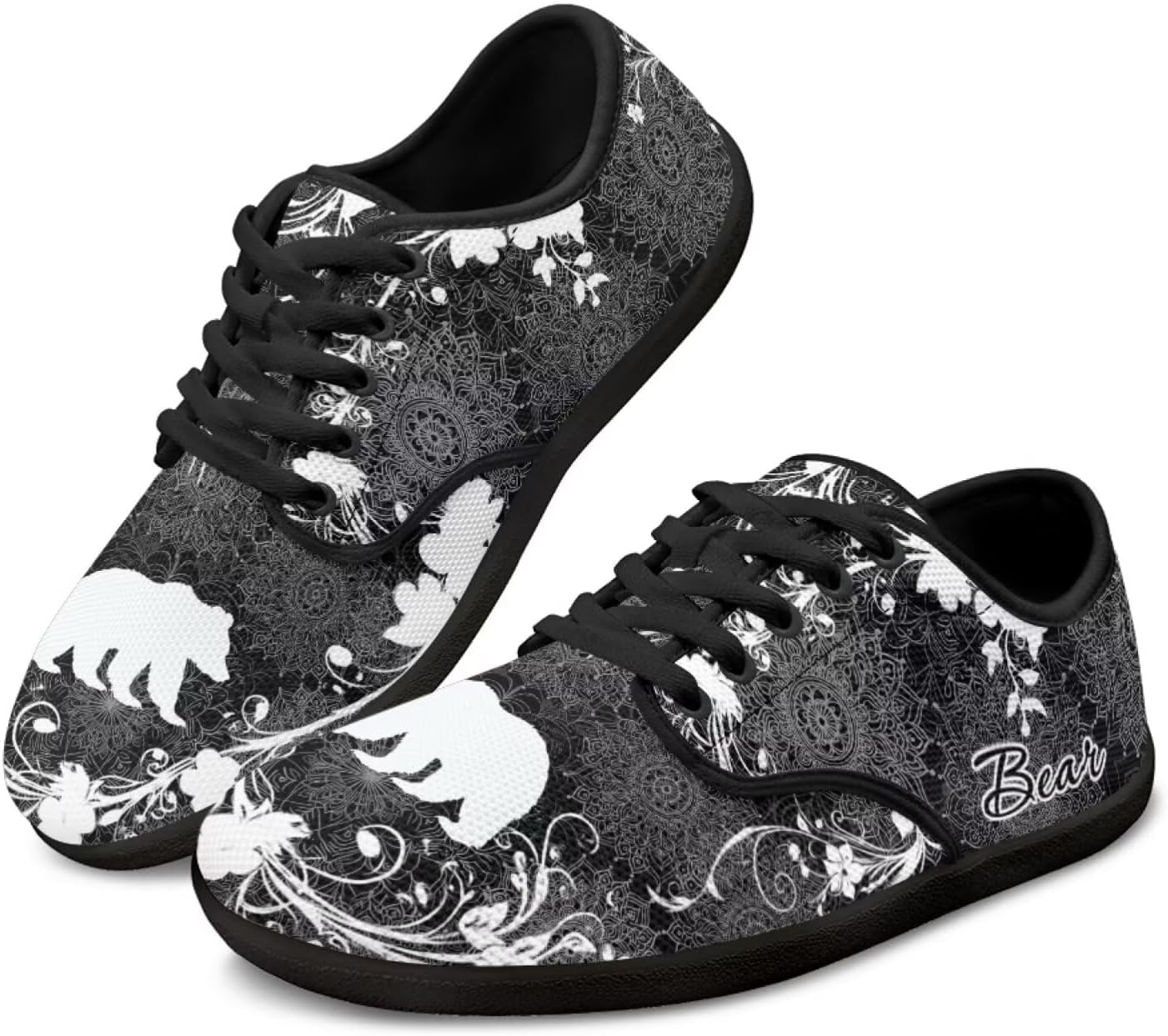 

Женские минималистичные кроссовки для ходьбы с широким носком, легкие, без застежек, теннисные кроссовки для женщин и мужчин Pointodoor, Bear Boho Mandala Print