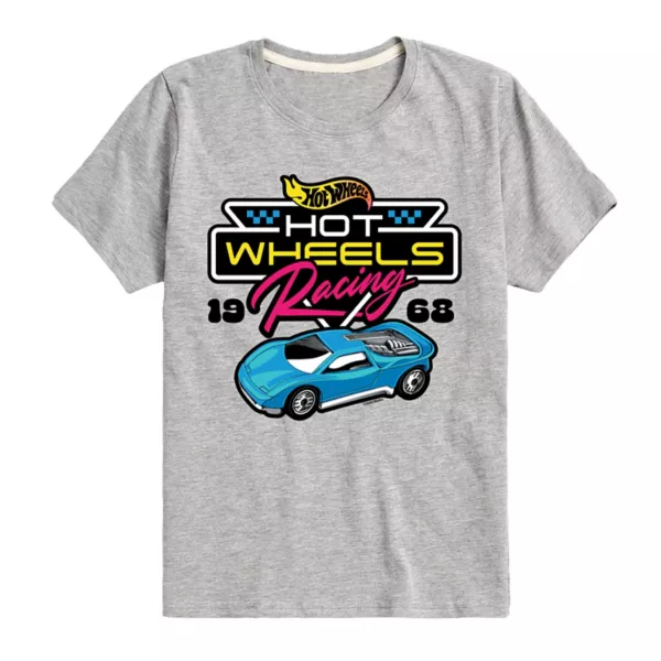 

Футболка с гоночным принтом для мальчиков 8-20 лет Hot Wheels, серый