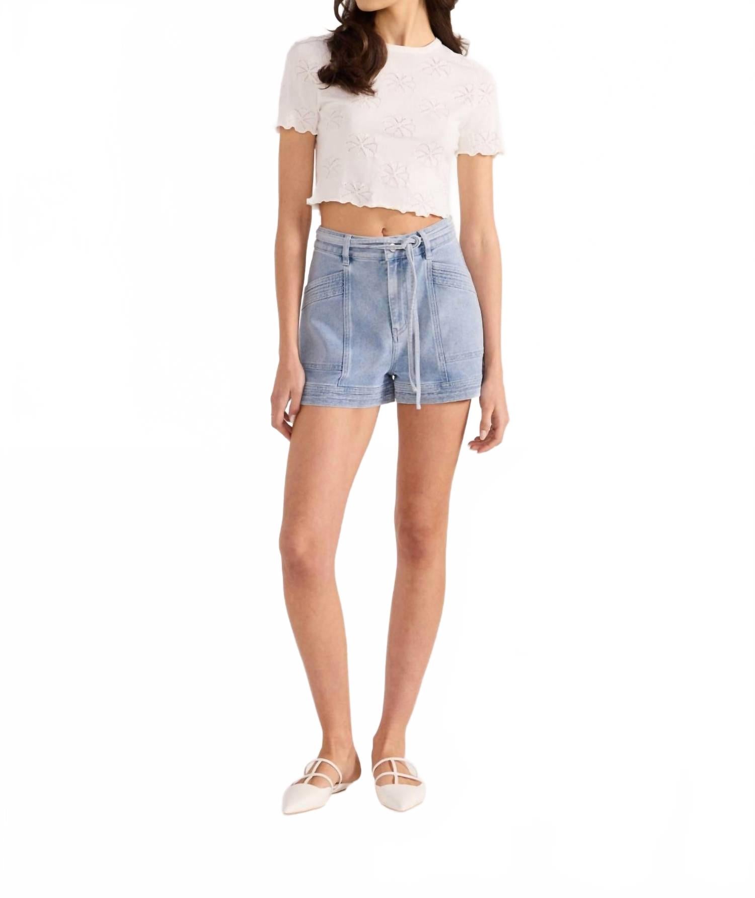 

Женский топ Боуи с ажурной вязкой белый MINKPINK