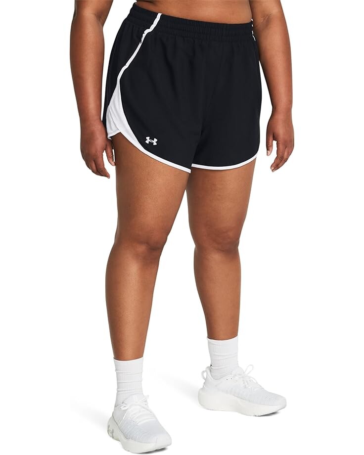 

Шорты Under Armour Plus Size Fly By, цвет Black/White/Reflective