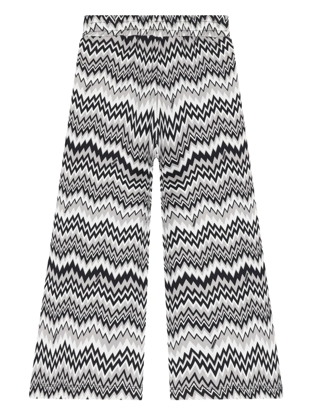 

Широкие брюки с узором зигзаг Missoni Kids, черный