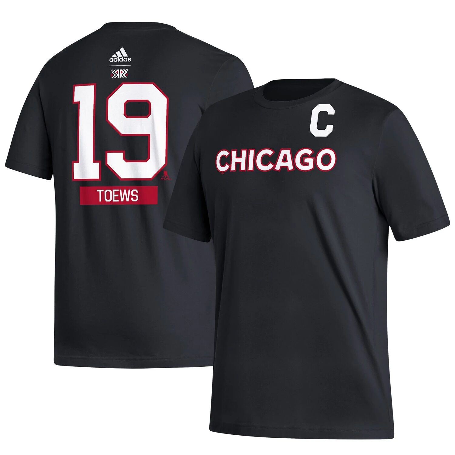 

Мужская футболка adidas Jonathan Toews Black Chicago Blackhawks Reverse Retro 2.0 с именем и номером
