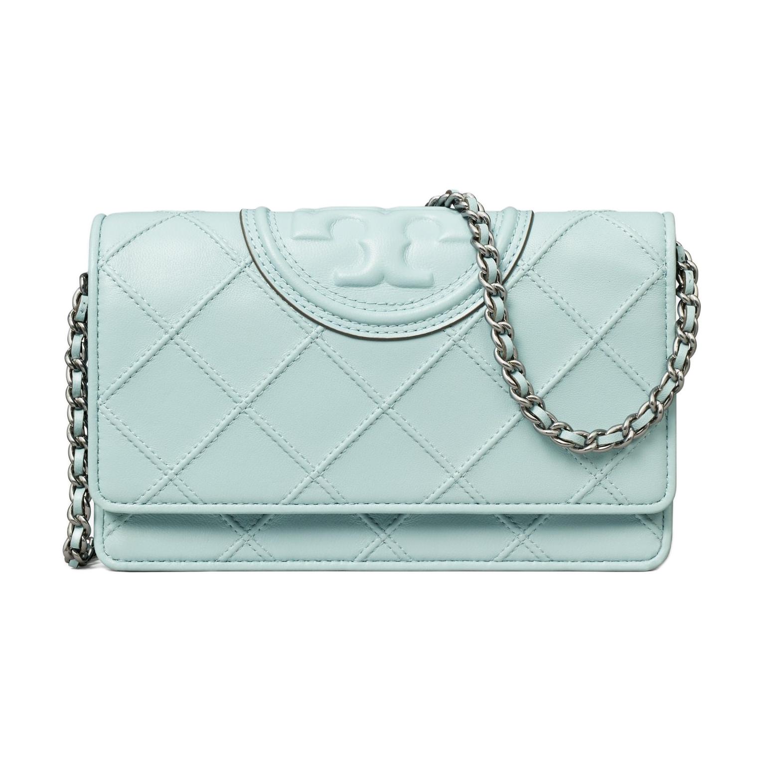 

TORY BURCH Сумка через плечо Fleming Leather Mini, женская, светло-голубая