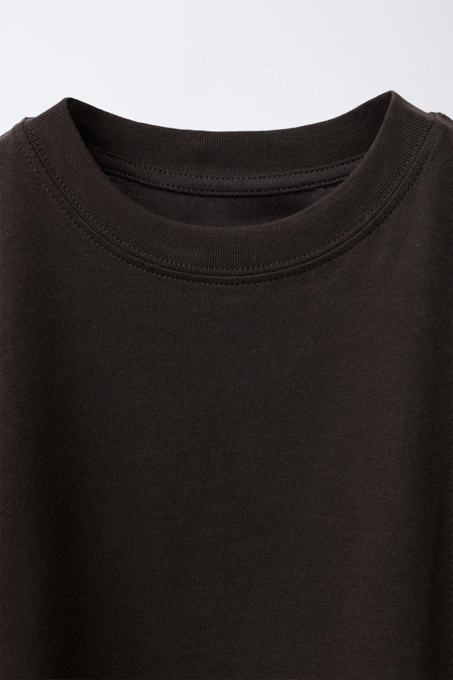 Набор из 3 однотонных футболок Zara, коричневый/бежевый — фото 4
