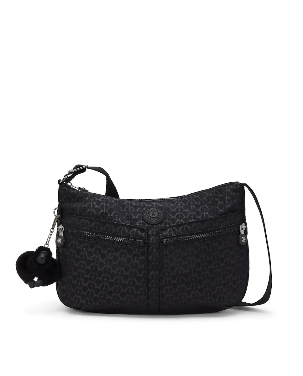 

Женская сумка среднего размера с множеством карманов и брелоком для ключей Kipling, черный