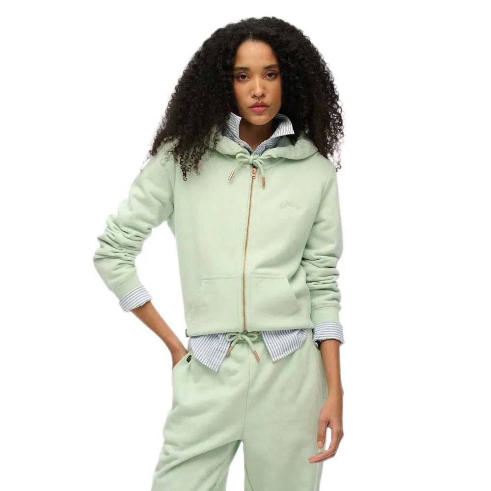 

Толстовка Superdry Essential Logo full zip, зеленый