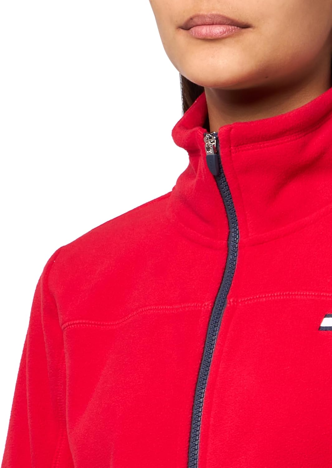 Женская флисовая куртка Tommy Hilfiger с воротником-стойкой и застежкой-молнией, Scarlet — фото 3