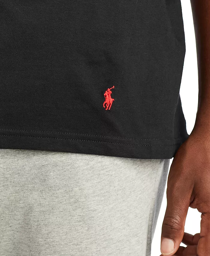 Мужские классические майки с V-образным вырезом, 3 шт Polo Ralph Lauren, черный — фото 3