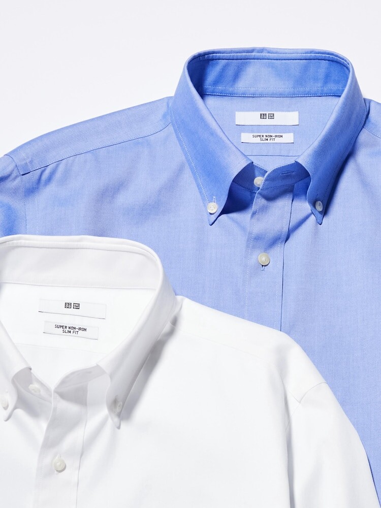 Облегающая рубашка на пуговицах Uniqlo, цвет 00 белый — фото 2