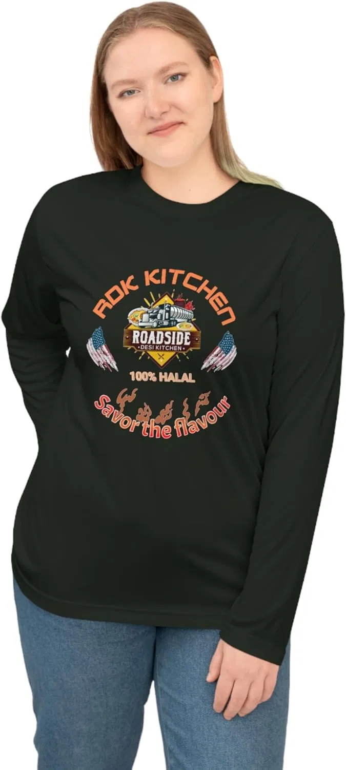 Футболка Roadside Kitchen с длинным рукавом - унисекс, для активного отдыха, повседневная, в дорогу, подарок для любителей еды GENERIC, черный — фото 2