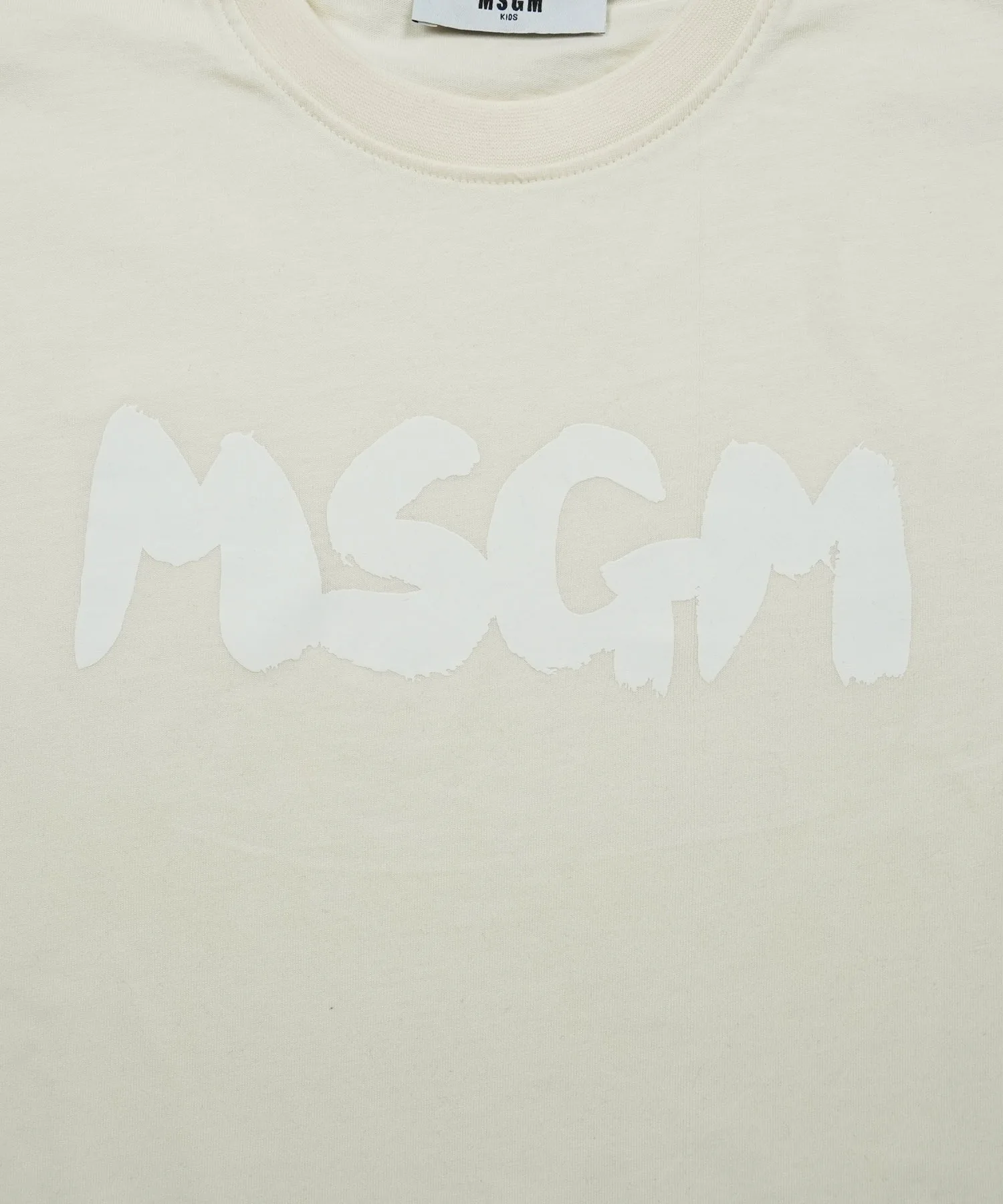 Детская футболка с длинным рукавом NEW BRUSH STROKE LOGO MSGM KIDS кремовая — фото 3