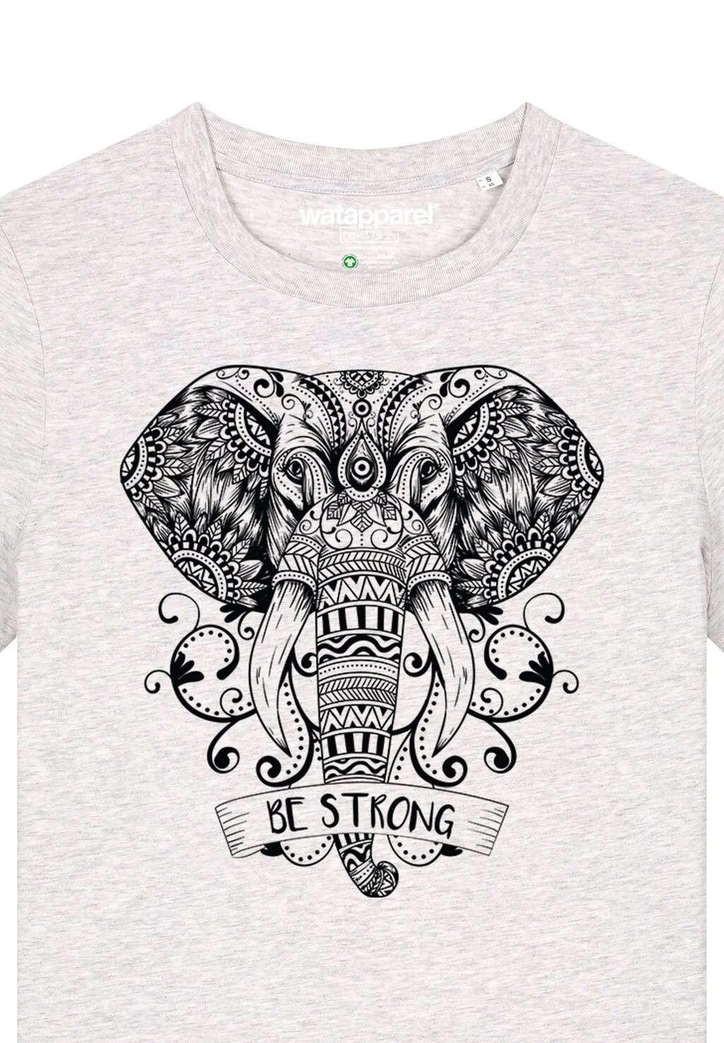 

Футболка с принтом MANDALA ELEPHANT watapparel, серый