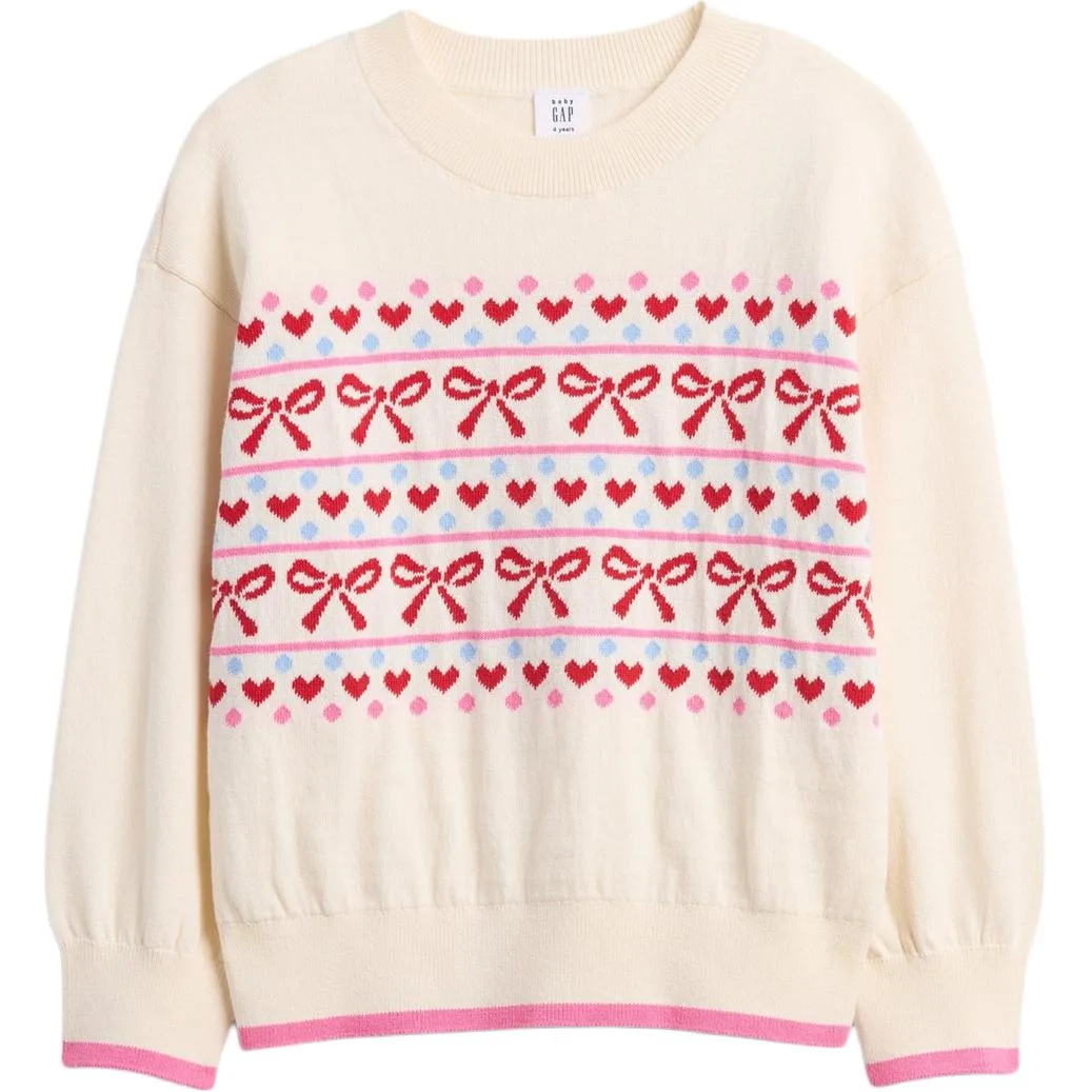Детский свитер с круглым вырезом GAP, Multicolor Stripes — фото 3