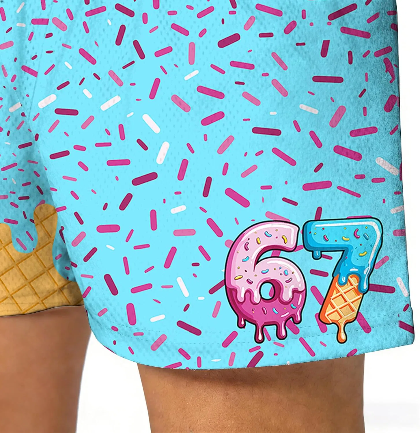 Шорты с принтом Ice Cream Drip, темно-синие — фото 2