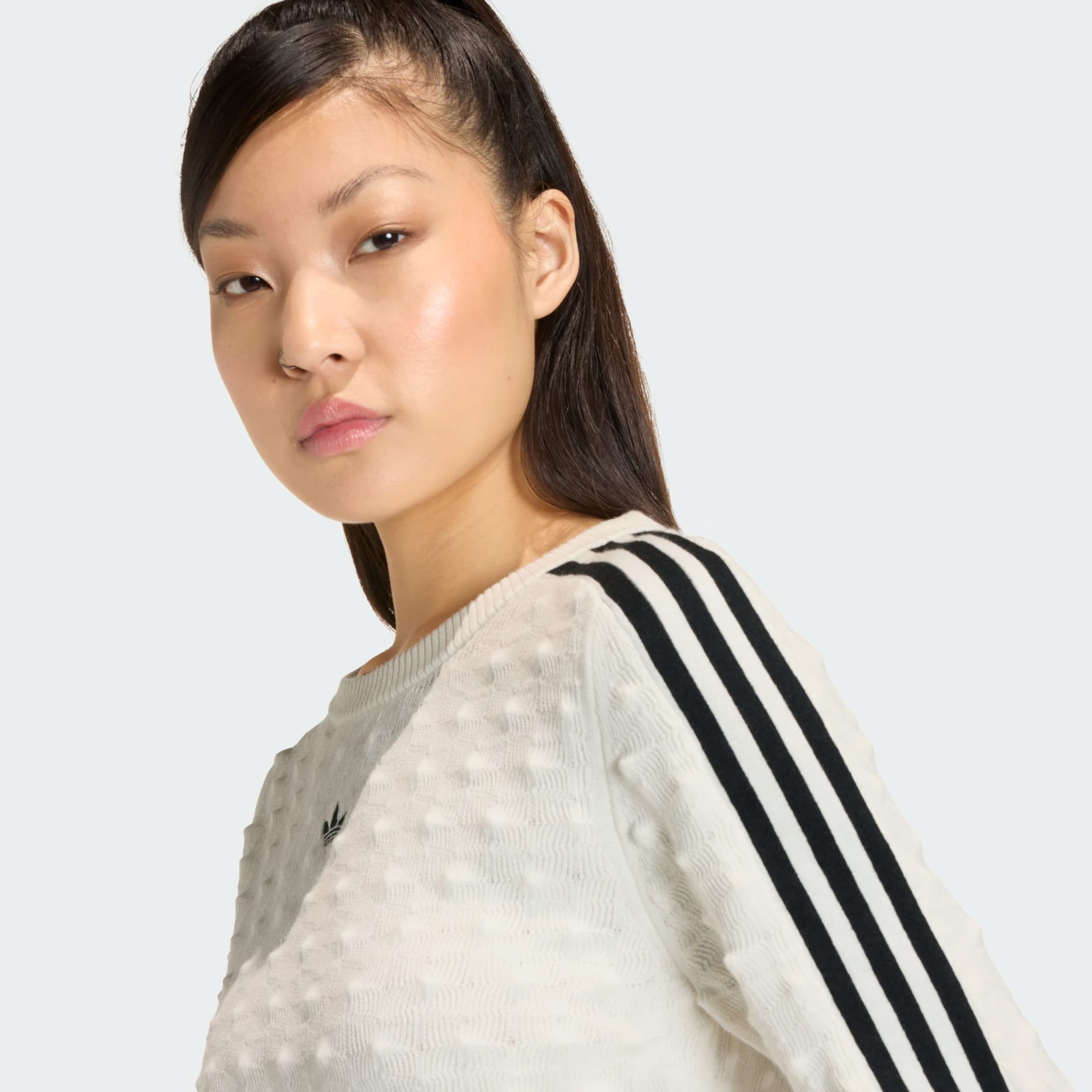 Adidas Originals Свитер 'SLIM SOLID SPIKE KNIT' в цвете White — фото 4