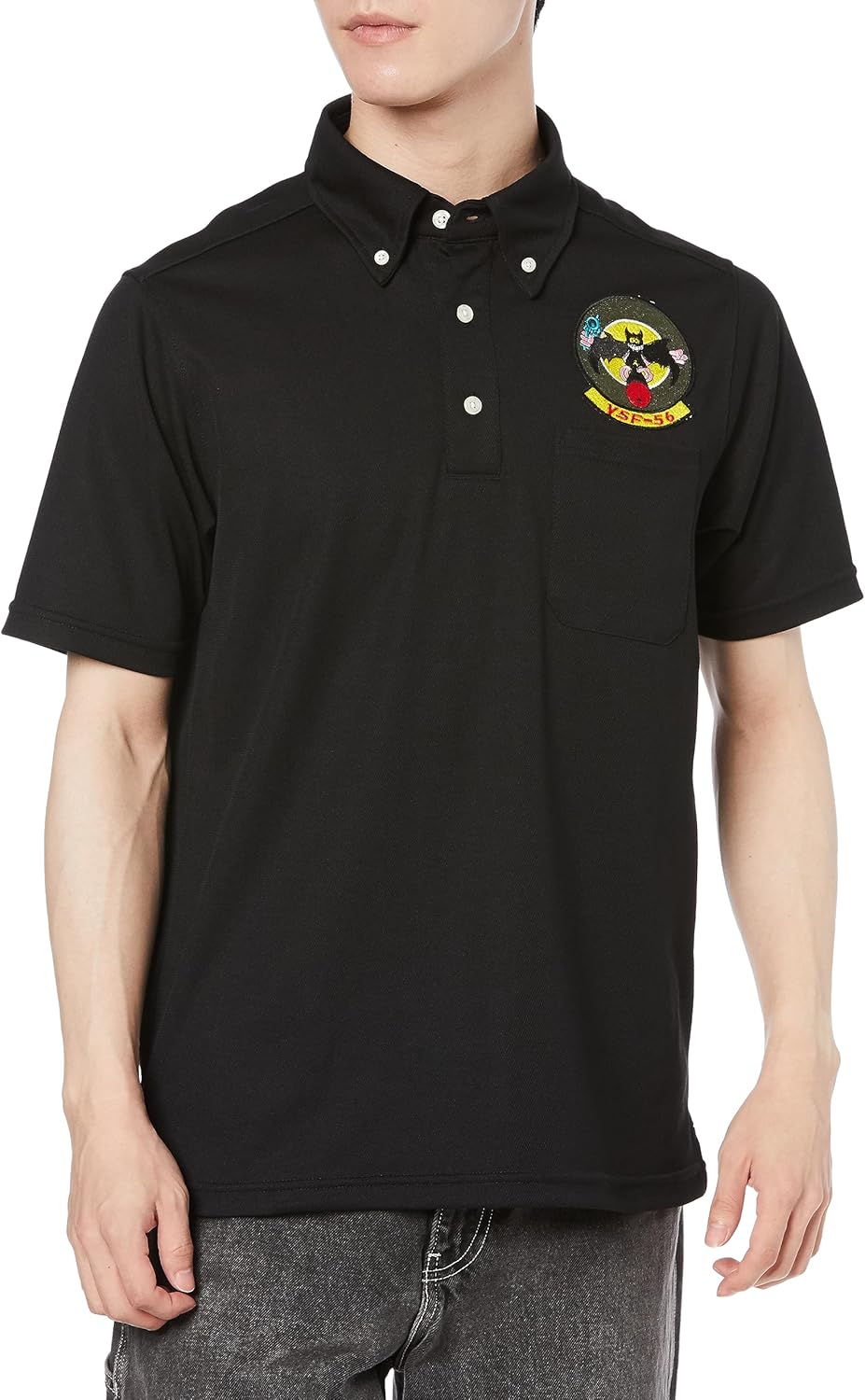 

Поло F-Style F-SD021123, эмблема армии США, влагоотводящая, быстросохнущая, с карманами, с коротким рукавом, на пуговицах, черная