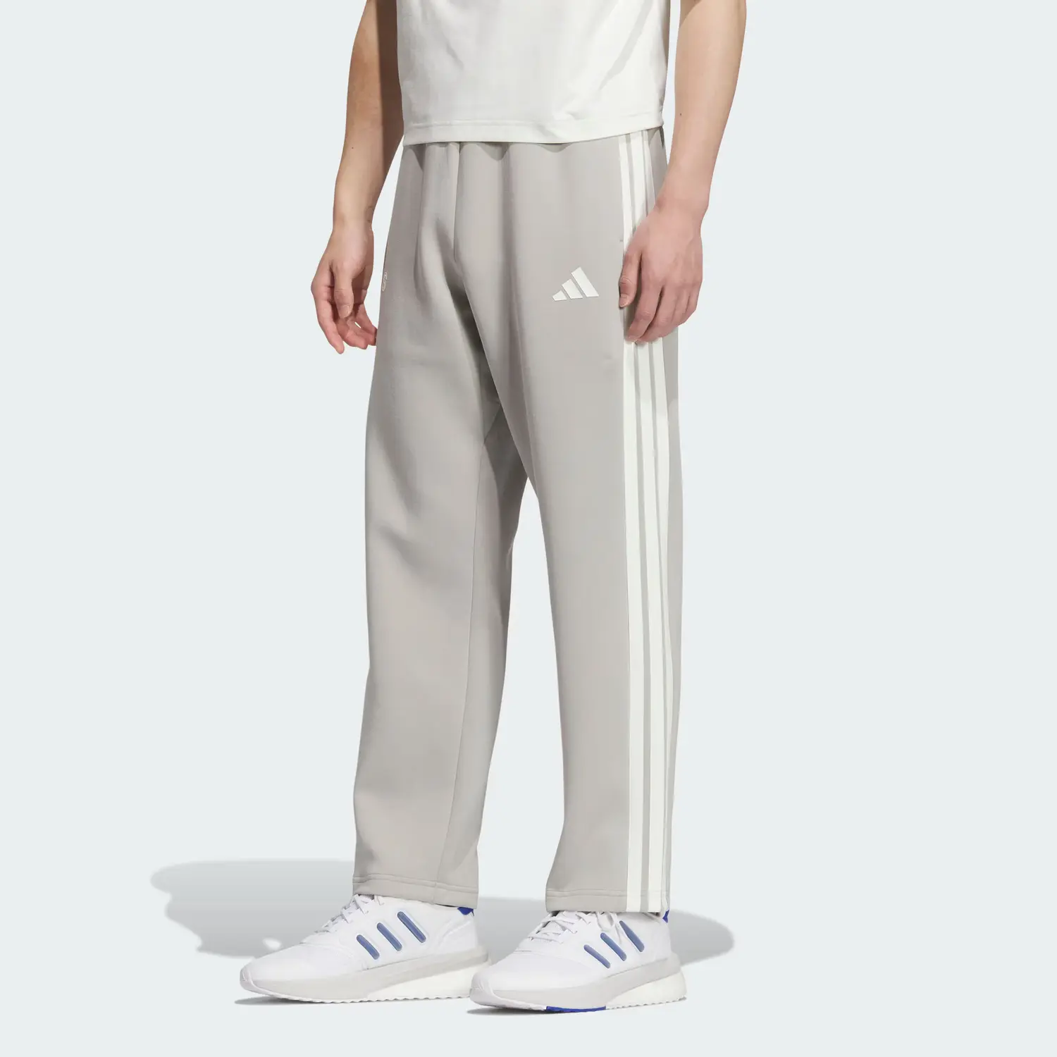 SS25 Modern Траки Низ Брюки Вязаные Спортивные Штаны Мужские Adidas, металлический серый — фото 4