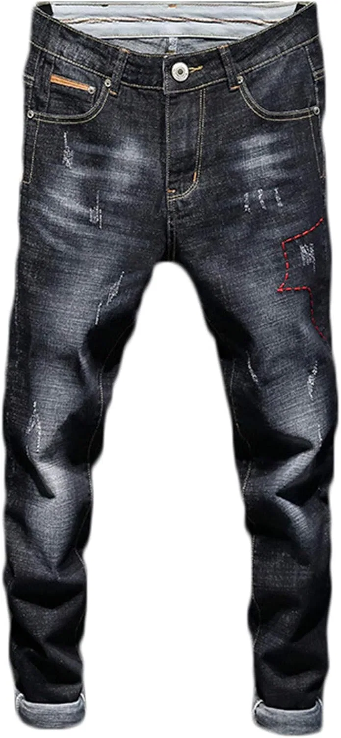 Джинсы узкие, мужские, Black2