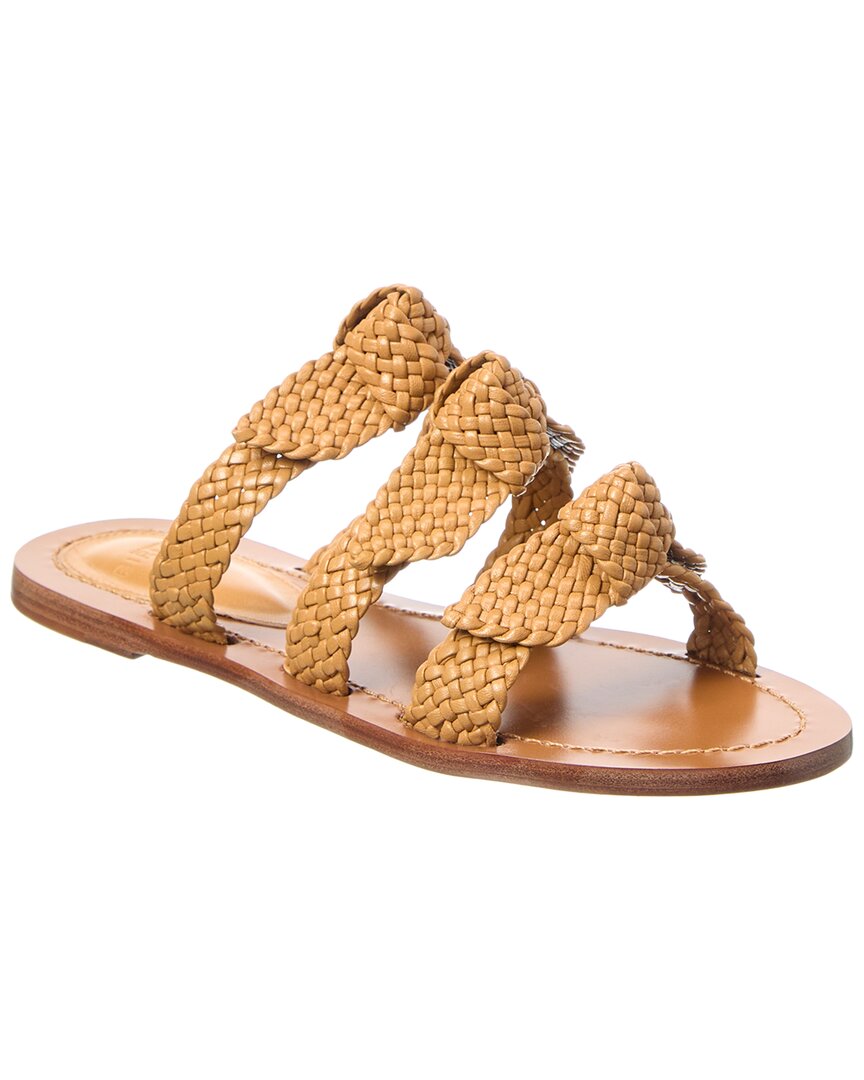Alexandre Birman Lolita Braided Leather Sandal, коричневый