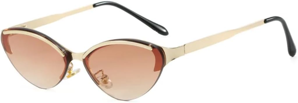 

Jnpcxi Модные солнцезащитные очки «кошачий глаз» для женщин, ретро-металлические, разноцветные, с градиентом, защита от УФ-излучения UV400, модные солнцезащитные очки для мужчин TVTBBVV, Gold Tea