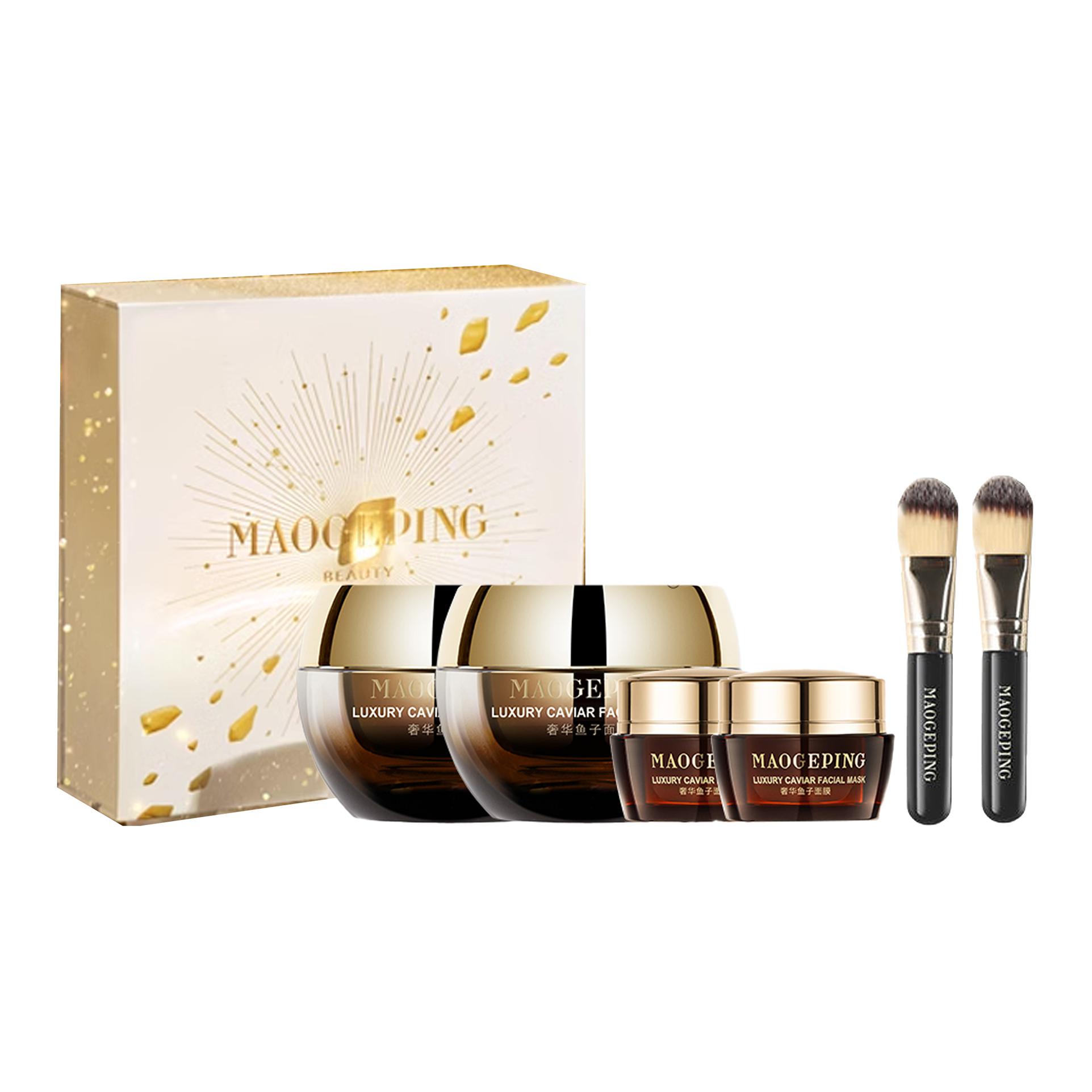

Маска для лица Luxury Style Caviar MAOGEPING, 65g*2+15g*2+facial mask brush