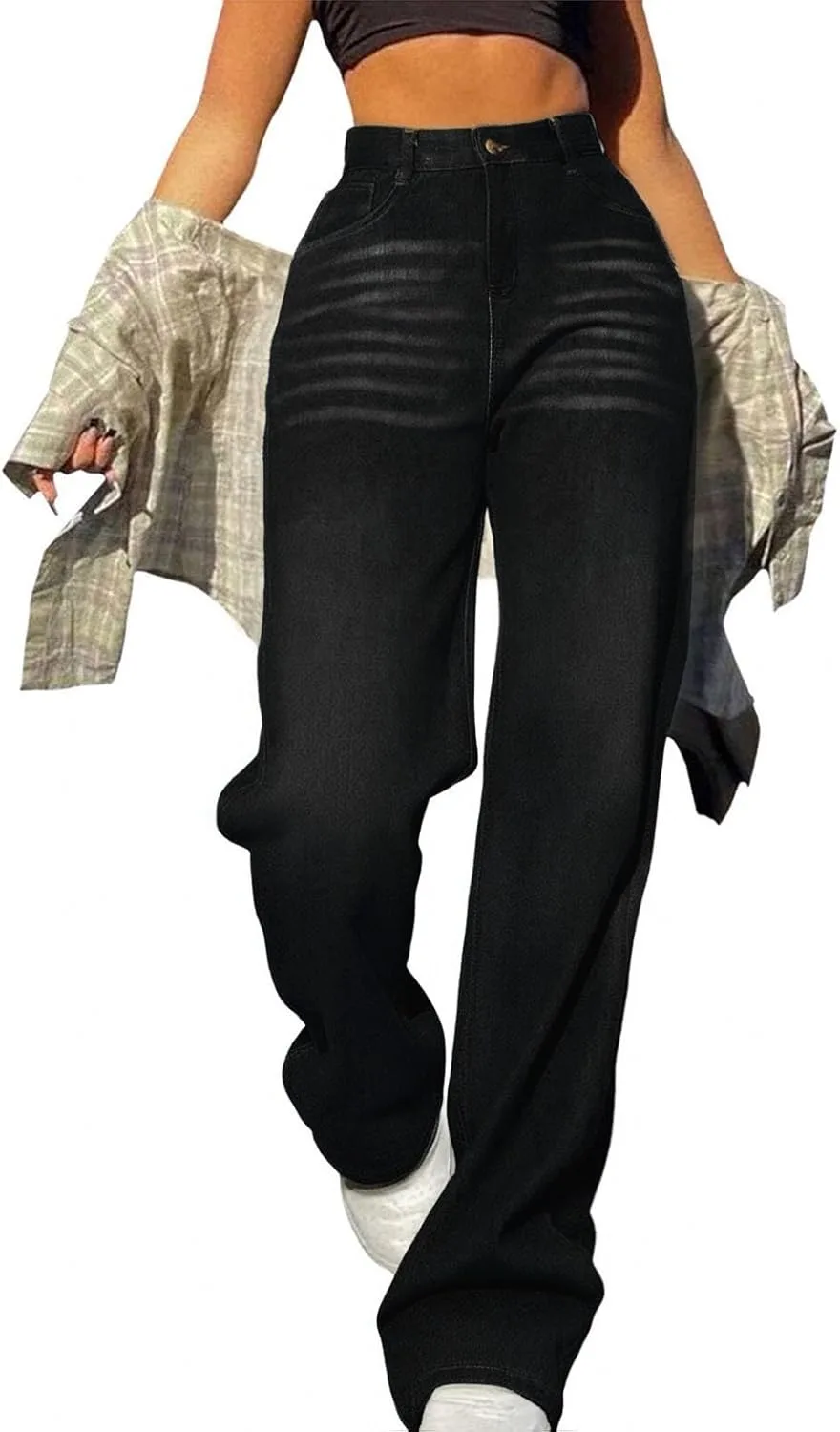 Джинсы для женщин Baggy Barrel Wide Leg Plus Size Stretchy Cargo с карманами
