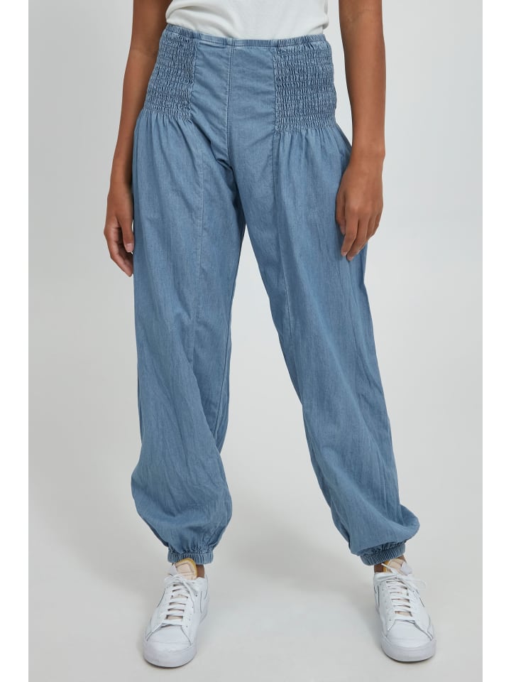 

Тканевые брюки PULZ Jeans, светло-синий
