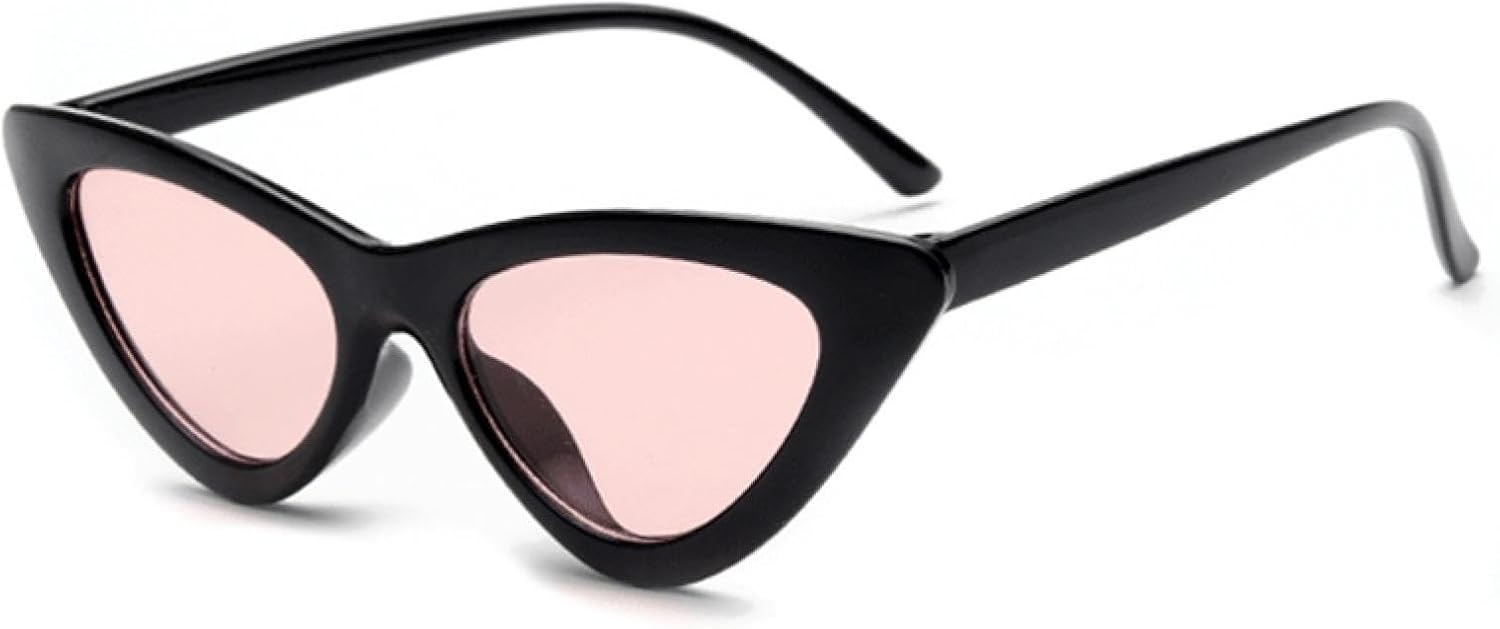 

Солнцезащитные очки с защитой UV400 | Маленький размер, цвет «кошачий глаз», яркие линзы | для женщин и мужчин, для занятий спортом на открытом воздухе и вождения DSVIGF, Black Pink