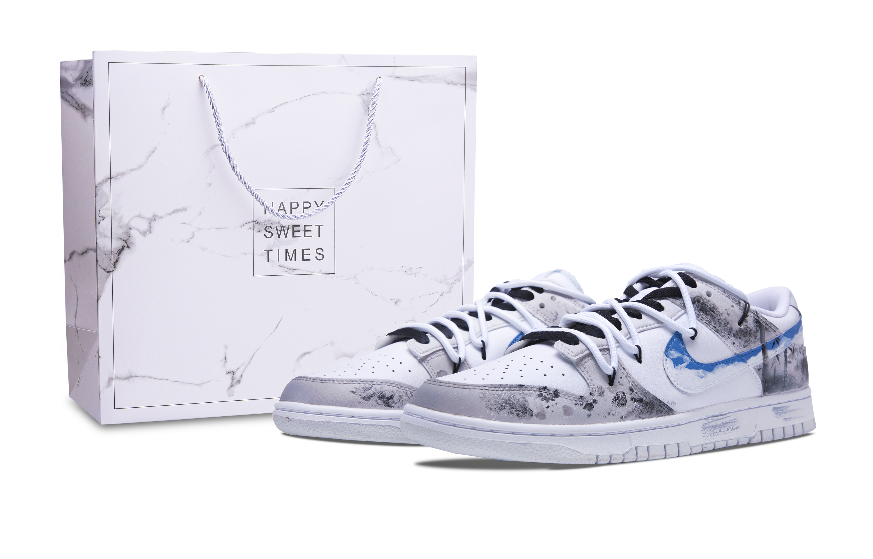 

Кроссовки Nike Dunk Skateboarding Shoes Men Low-top White, светло-серый