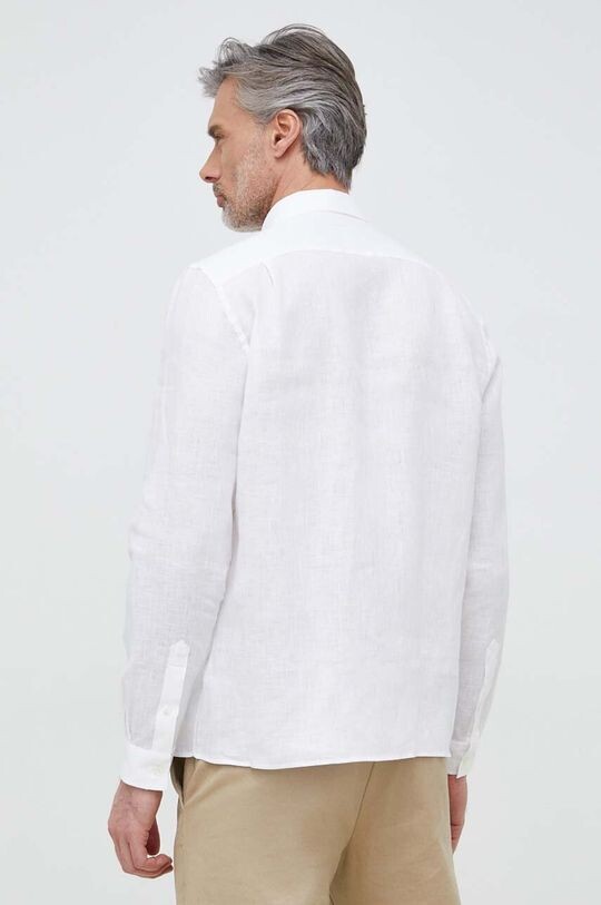 Льняная рубашка Lacoste, белый — фото 3