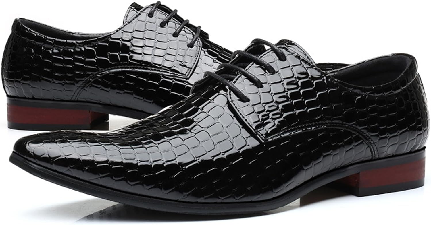 

Мужские оксфорды с острым носком на шнуровке, праздничные туфли, модные западные лакированные с животным принтом, слипоны, свадебные, официальные, деловые дерби и лоферы Angrymonkey, черный