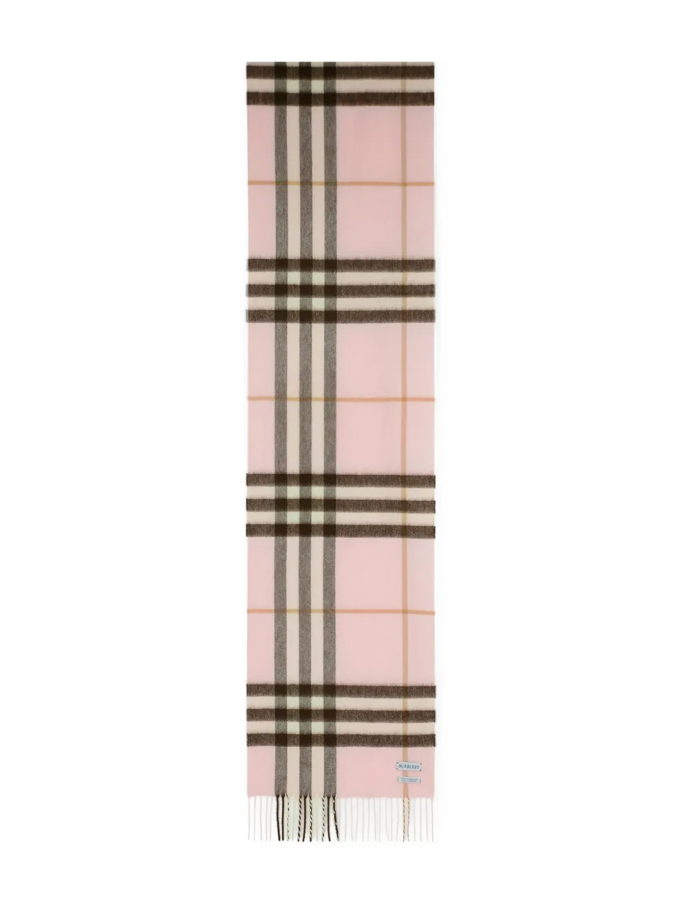 Клетчатый шарф с бахромой Burberry, розовый — фото 2