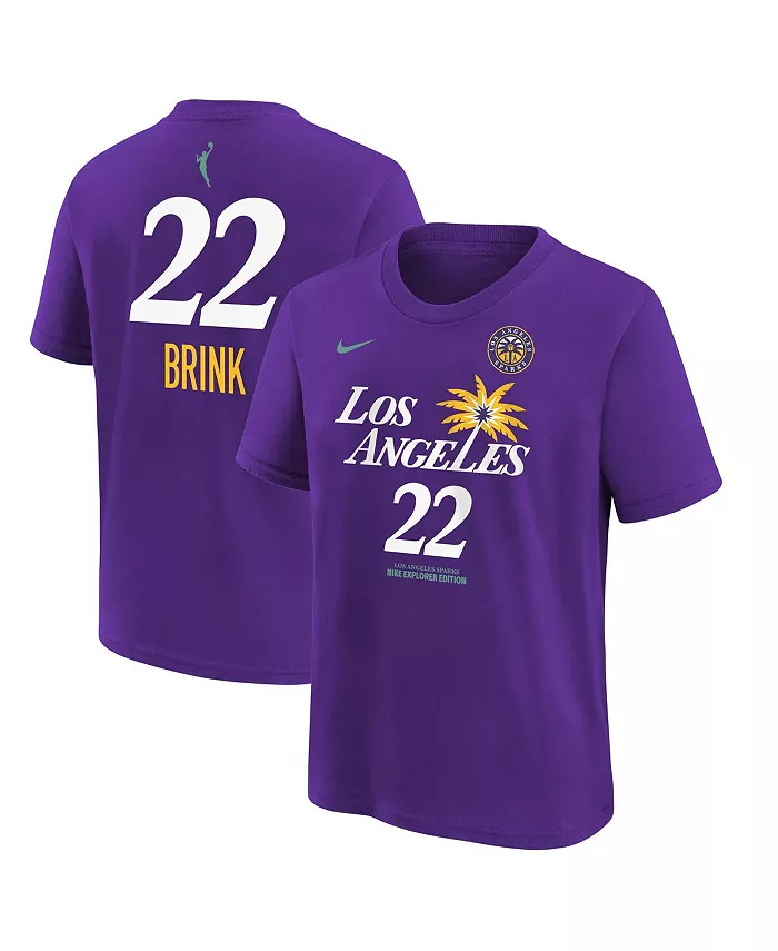 

Мужская и женская футболка Cameron Brink Purple Los Angeles Sparks с номером, посвященная драфту WNBA 2024 Nike