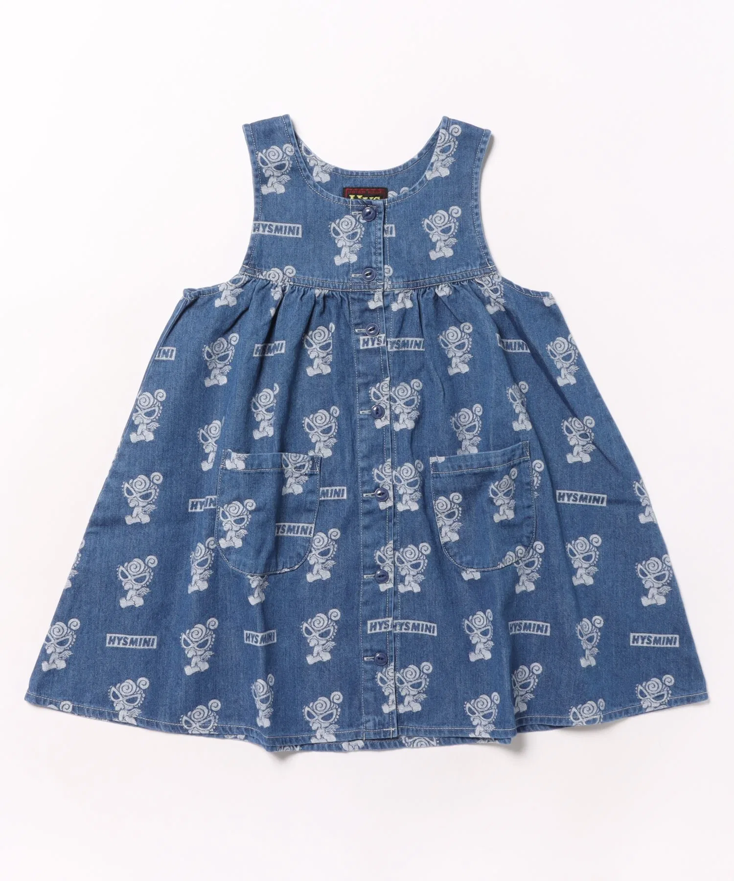 Детское платье HYSTERIC MINI из денима с принтом ANGEL MINI