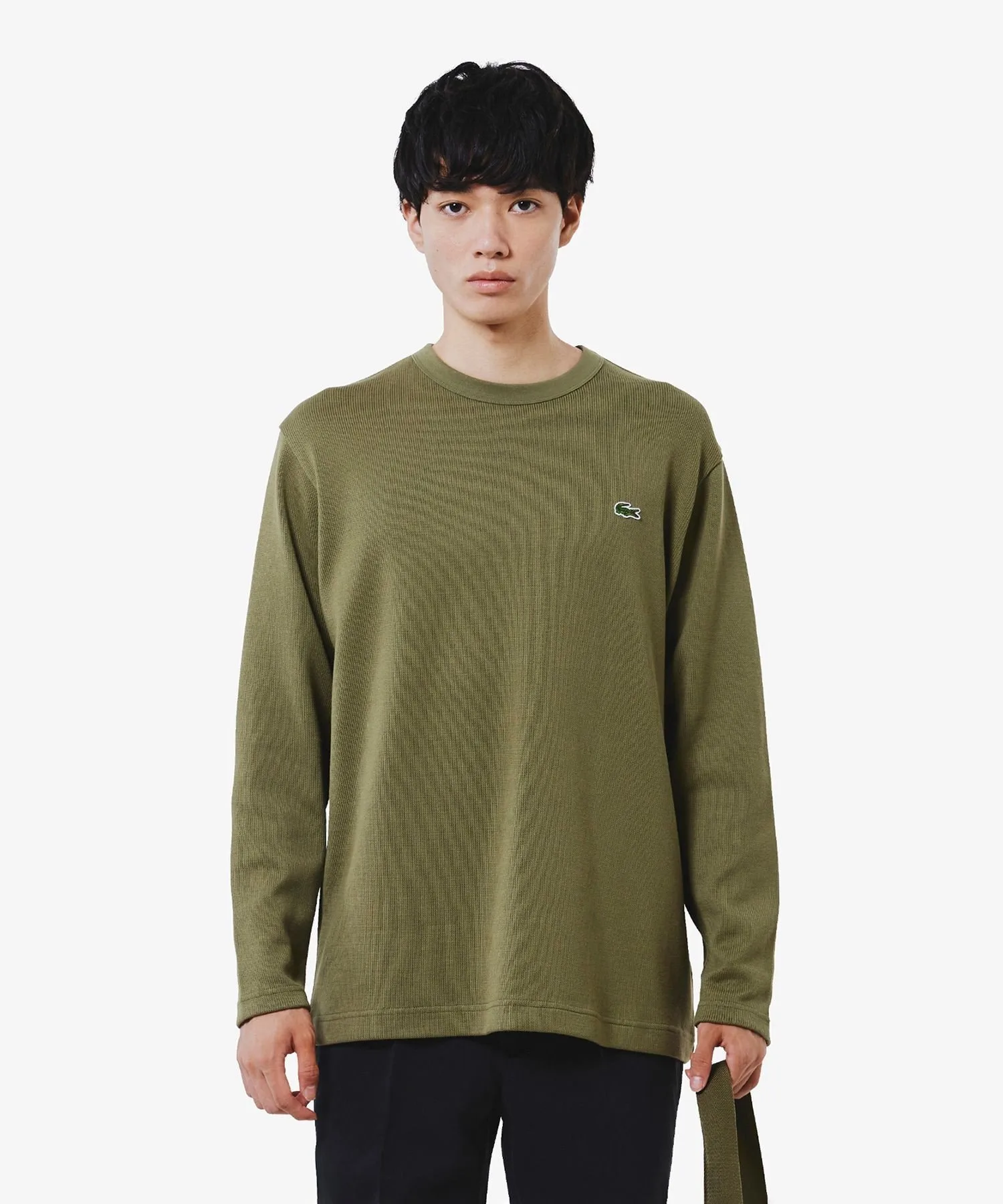 Футболка с длинным рукавом из плотного трикотажа LACOSTE, Olive