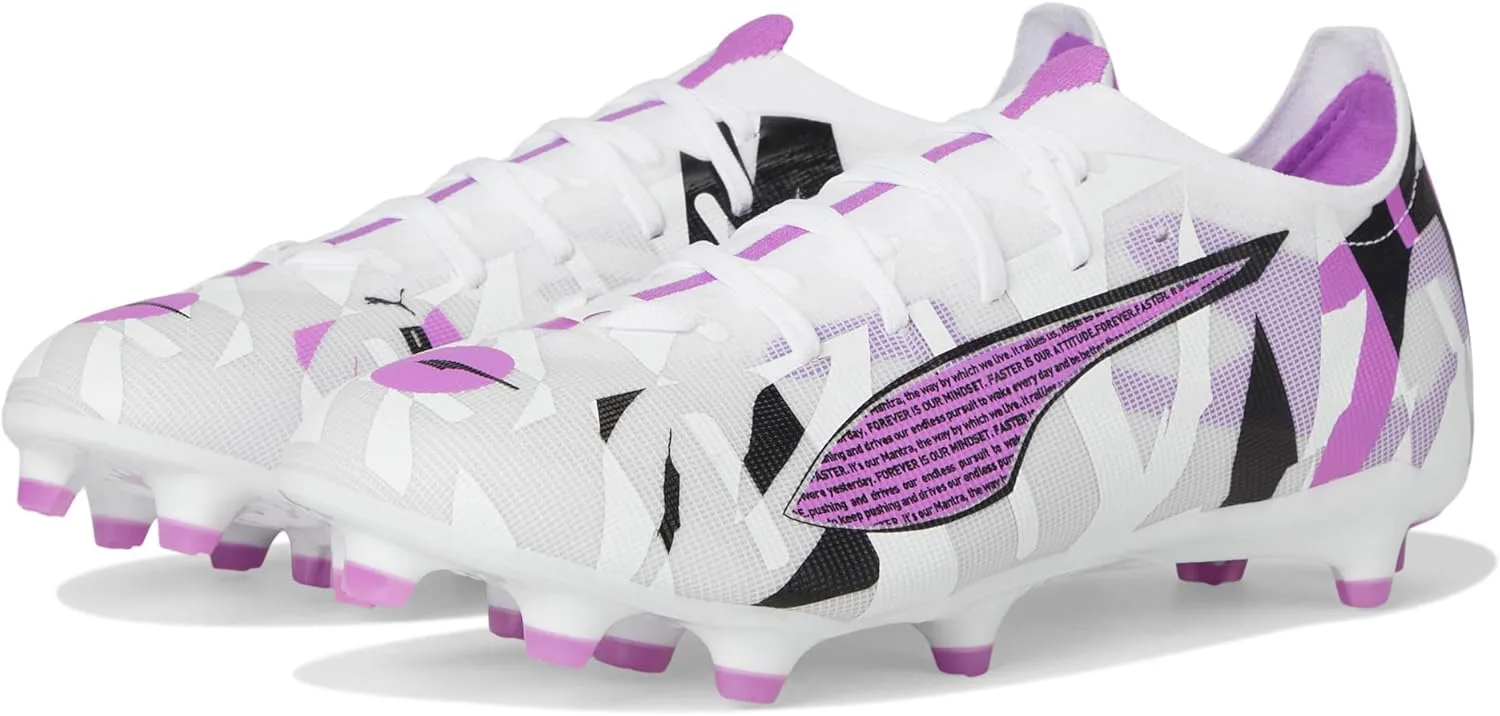 Футбольные бутсы Puma Men's Ultra 5 Match для твердого и искусственного покрытия, белый/серый/черный