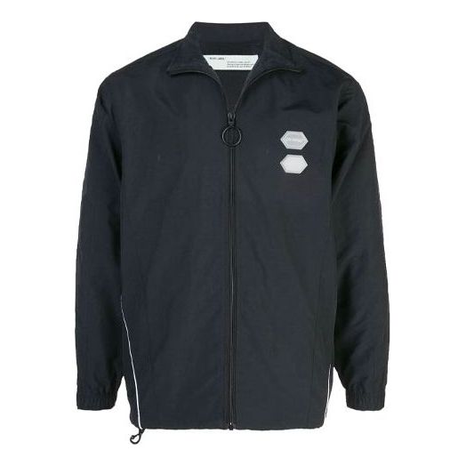 

Куртка Off-White Solid Color Stand Collar Zipper Jacket Slim Fit Version Black