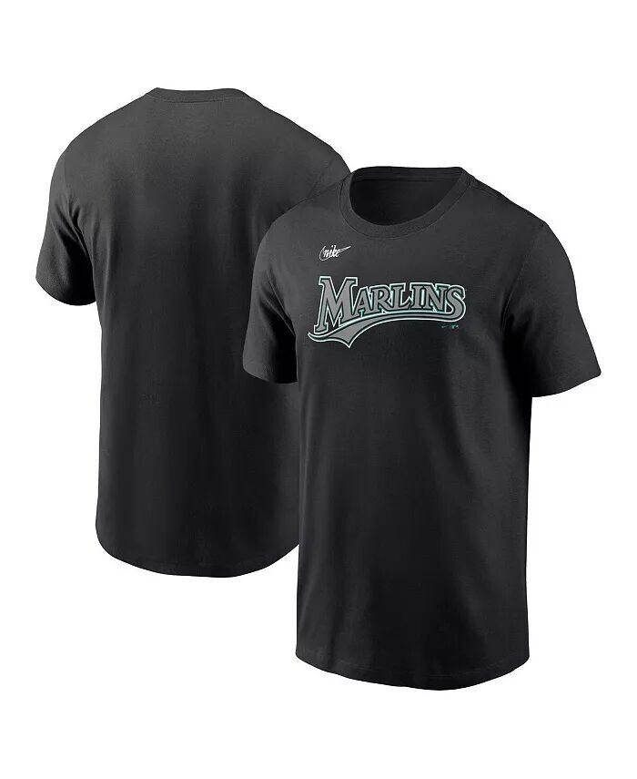 

Мужская черная футболка с надписью Florida Marlins Cooperstown Nike, черный