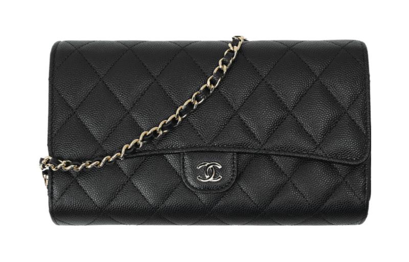 Сумка через плечо из кожи икры с монетницей женская черная CHANEL, Gift Set(Set+Box+Shopping Bag) — фото 3