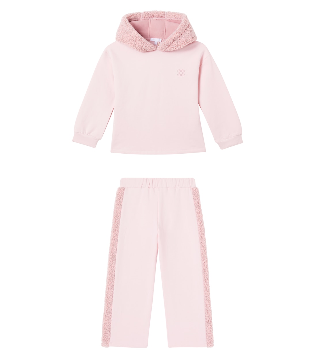

Комплект из хлопкового флиса с капюшоном и спортивных штанов Patachou, Pale Pink