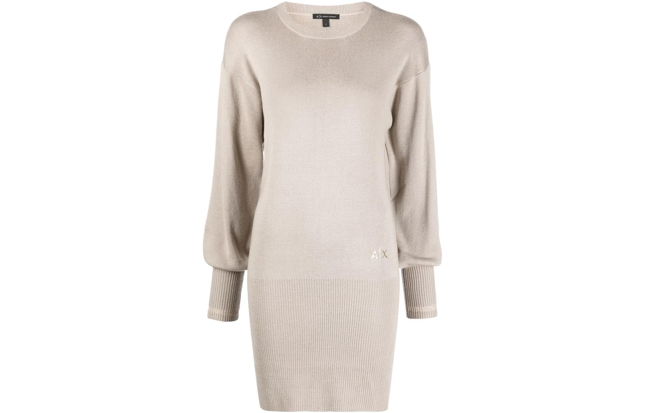 

ARMANI EXCHANGE Женское платье с длинными рукавами AE SS23 бежевое