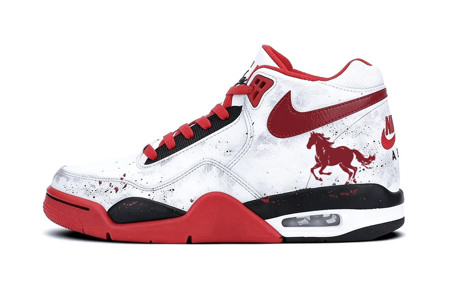 Nike Кроссовки Flight Legacy Mid top Vintage Unisex Red White — фото 3