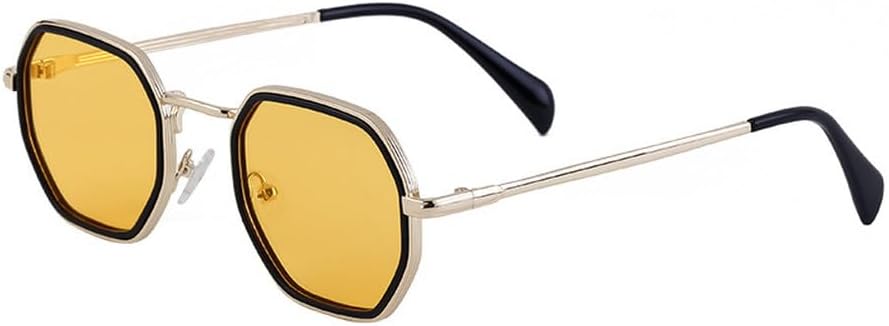 

Женские солнцезащитные очки Polygon класса люкс, модные серебристые зеркальные очки с защитой от УФ-излучения UV400, мужские солнцезащитные очки в металлической оправе TKKTLLT, Golden Black Orange